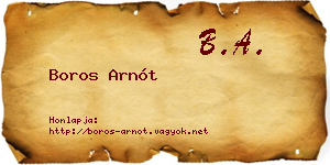 Boros Arnót névjegykártya